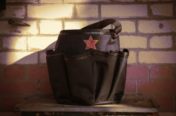 Sac de pansage équestre Élégance Stars avec poches pour brosses et soins, robuste et élégant